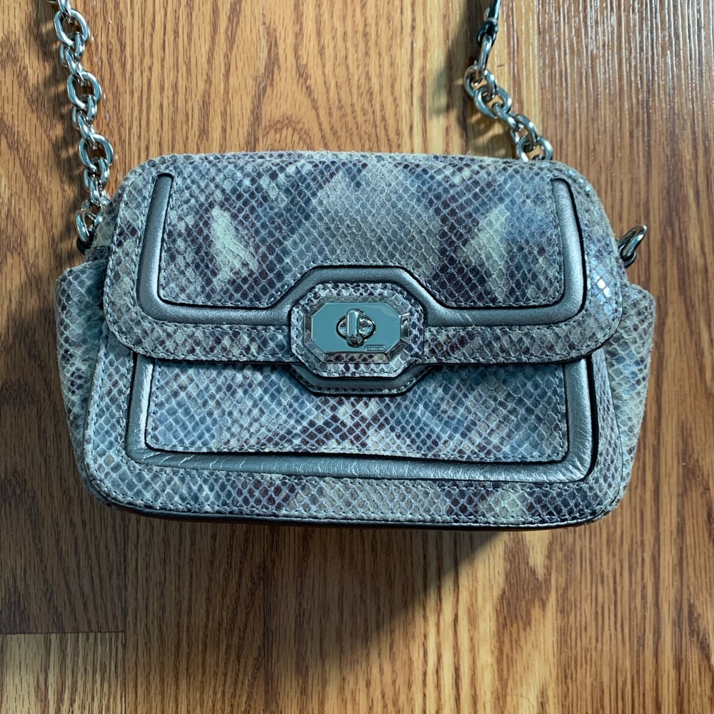 Coach Python Leather Crossbody Bag EUC